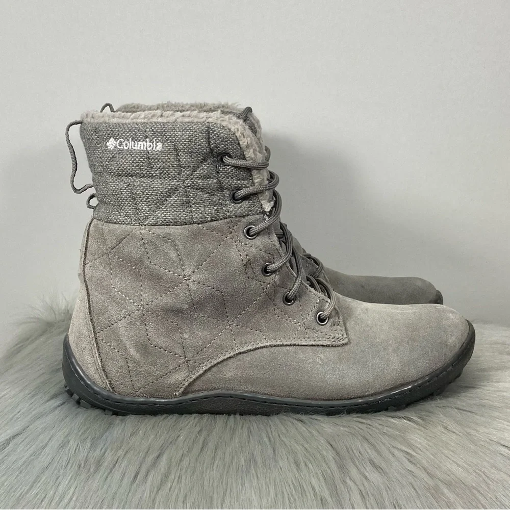 Columbia Powder Summit Wool Women Gray Waterproof Boots - Picture 2 of 8